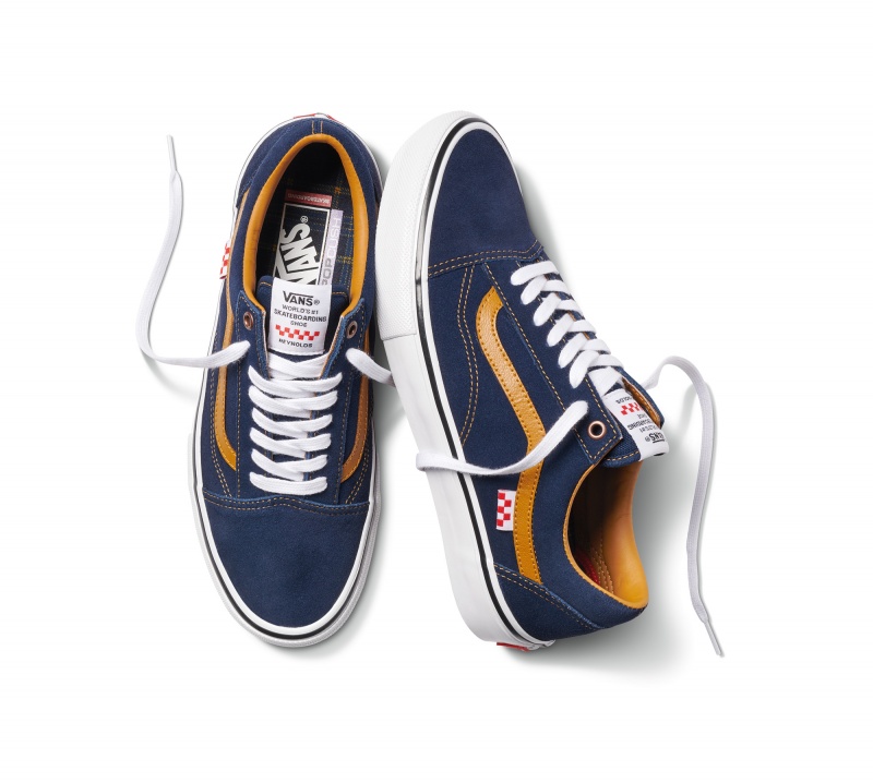 Tnis Vans Old Skool Reynolds Skate Azul Escuro e Bege